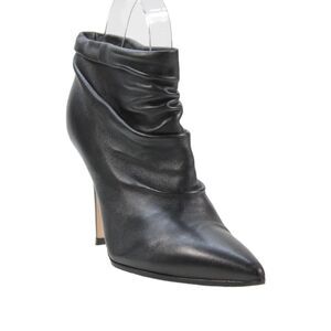 Gianvito Rossi Womens Leather Ruched Detail Ankle Boots Shoes Black Size 7.5